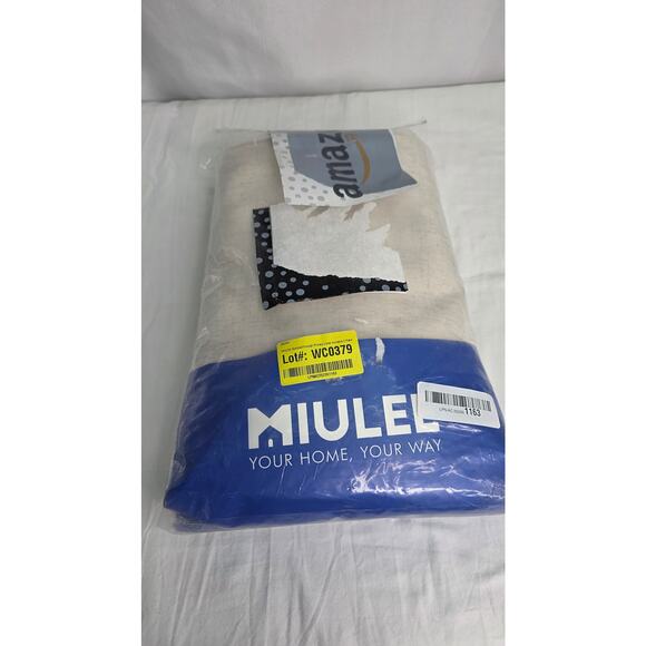 Natural White Non-See-Through Privacy Linen Look Curtains 2 Panels 52" x 90" - Picture 2 of 7